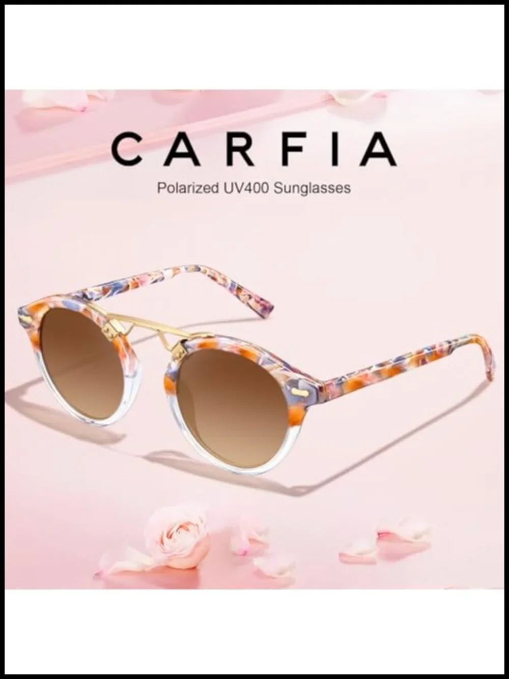 Small Face Retro Acetate Polarized Sunglasses for Women UV Protection